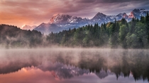 Sunrise at the Lake - the Wagenbrch lake Germany  photo by Andreas Wonisch