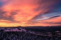Sunrise at the peak of Powder Mountain Utah 