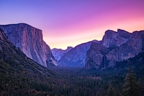 Sunrise at Tunnel View Yosemite Valley National Park 