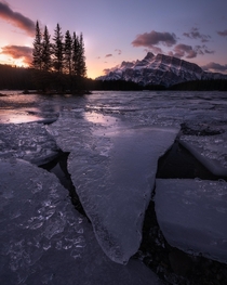 Sunrise at Two Jack Lake in Banff National Park Canada  seanhphotography