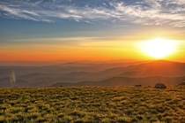 Sunrise from Appalachian Trail on Roan Mountain TN 