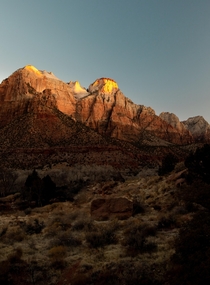Sunrise from the canyon floor - Zion National Park - 