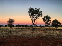 Sunrise ft Moon - Watarrka National Park Australia