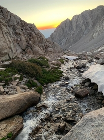 Sunrise halfway up Mt Whitney just outside of Lone Pine CA 
