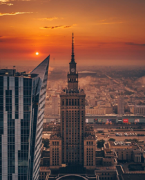 Sunrise in Warsaw Poland