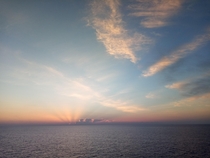 Sunrise leaving Sicily 
