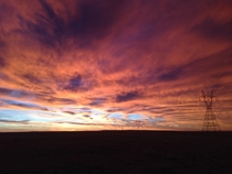 Sunrise on an extremely cold winter morning in the northern plains of Colorado