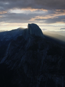 Sunrise on Half Dome Yosemite National Park Taken from Glacier Point rock 