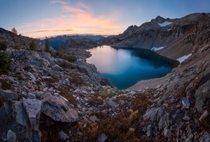 Sunrise over a spectacular lake in the North Cascades National Park WA 