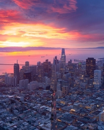 Sunrise over downtown SF