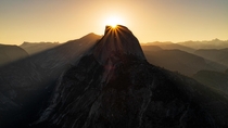 Sunrise over Half Dome Yosemite National Park CA USA 