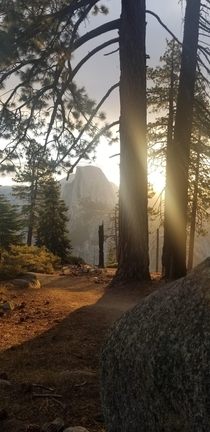 Sunrise over half dome Yosemite National Park California USA 