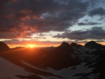 Sunrise over Jagged Peak in the San Juan Mountains CO USA 