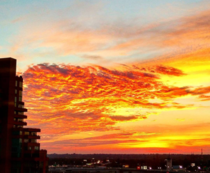 Sunrise over Louisville KY looks like a wave of fire in the sky