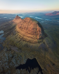 Sunrise over Suilven in the Scottish Highlands Assynt Scotland 