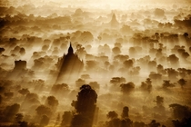Sunrise over the ancient city of Bagan Myanmar 