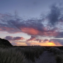 Sunrise over the dunes Texel NL