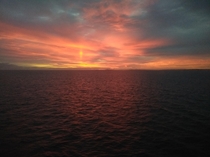 Sunrise over the Irish Sea complete with sun-sprite 