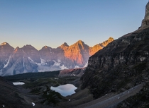Sunrise over the ten peaks Banff NP Canada 