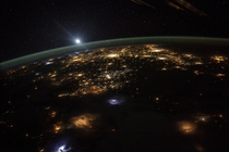 Sunrise over the western US in August taken by NASA astronaut Scott Kelly 