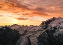 Sunrise today over Gorner glacier in Zermatt Switzerland   - more of my landscapes at IG glacionaut