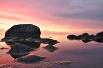 Sunset and Sea Byxelkrok land Sweden 