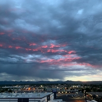 Sunset and storm outside Denver