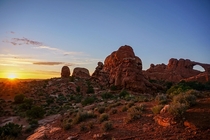 Sunset at Arches National Park  OC