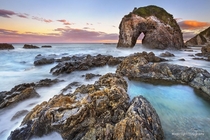 Sunset at Horsehead Rock in Bermagui on the South Coast of New South wales Australia 