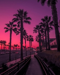 Sunset at Huntington beach California