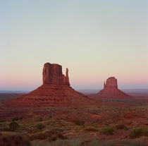 Sunset at Monument Valley on film 