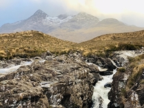 Sunset at the Cuillin mountain range in the Isle of Skye 