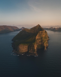 Sunset at the island of Kalsoy Faroe Islands  