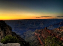 Sunset at the majestic grand canyon 