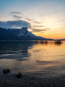 Sunset at the Moon Lake Austria 