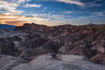 Sunset at Zabinski Point Death Valley USA I was lucky enough to also capture the almost half moon in the same shot as well   X OC