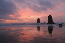 Sunset Colors at Cannon Beach Oregon OC  x 
