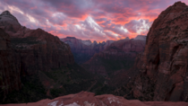 Sunset from Canyon Overlook- Zion Utah 