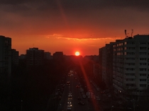 Sunset from my balcony Bucharest Romania