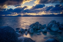 Sunset from the east side of Lake Tahoe Nevada 