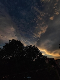 Sunset glaze through clouds  - India