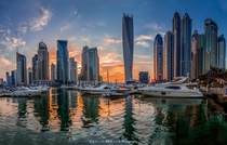 Sunset in Dubai Marina 