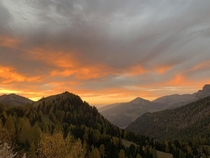 Sunset in South Tyrol Italy 