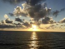 Sunset in the middle of the Atlantic Ocean