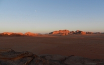 Sunset in Wadi Rum Jordan where The Martian and other Sci-Fi movies were filmed 