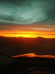 Sunset last year in LA driving into work