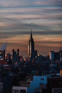 Sunset Light Against the Empire State Building Manhattan NY 