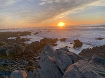 Sunset near Del Monte Forest on  Mile drive in California 