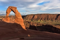 Sunset on Delicate Arch in Utah OC x