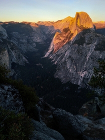 Sunset on Half Dome from Glacier Point Yosemite National Park 